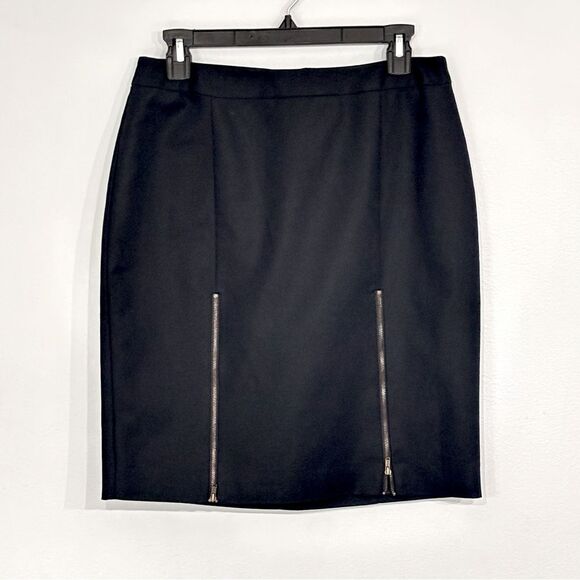 Worthington | Women’s Black Career Pencil Skirt Zipper Accents Lined Size 8 - Picture 1 of 15